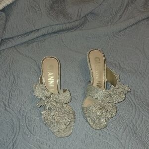 Gianni Bini Glittering Silver Heels